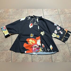 Lulusara Black Floral Shirt